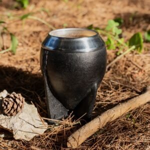 Mate Cup Gourd (Calabaza) Torpedo with Rim - Black