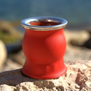 Mate Cup Ceramic/Leather Wrapped Red 200ml