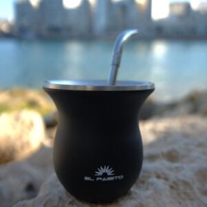 Porongo Mate Pack 230 ml with Straw – Stainless Steel Black